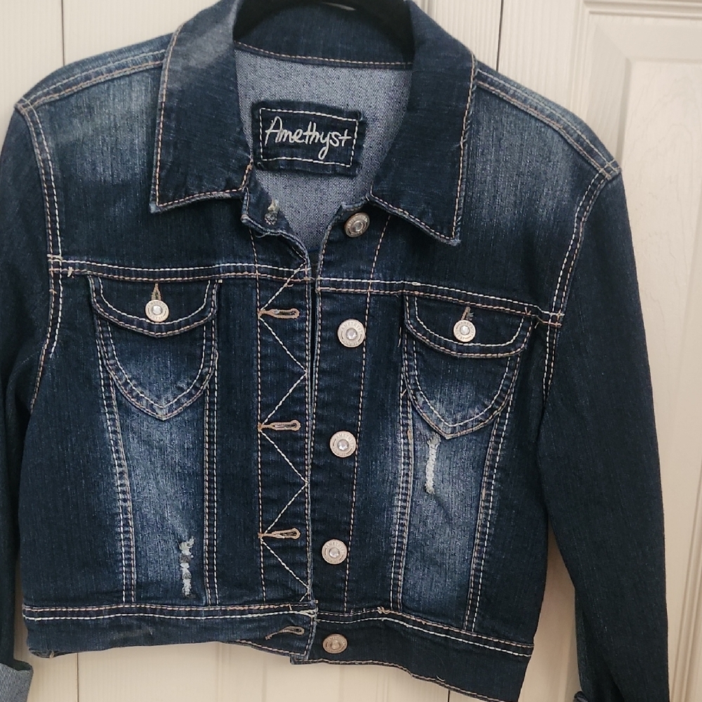 Amethyst Jeans Indigo Denim with Tan Stitching